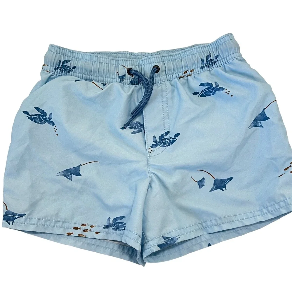 Carter's Toddler Boys Size 5 Stingray Rash Guard Swim Set UPF 50+ Blue 2 Piece